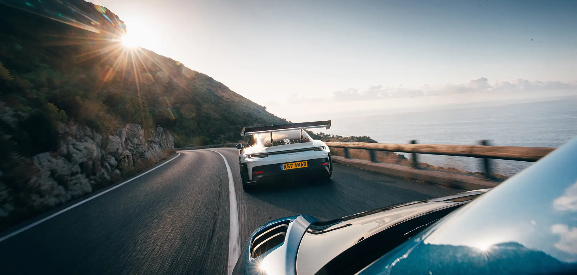 Porsche on the French Riviera coastline